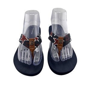 Tommy Hilfiger COSMONA Stars Blue Thong Flip-Flops Women's Sandals Size 7M‎ NEW